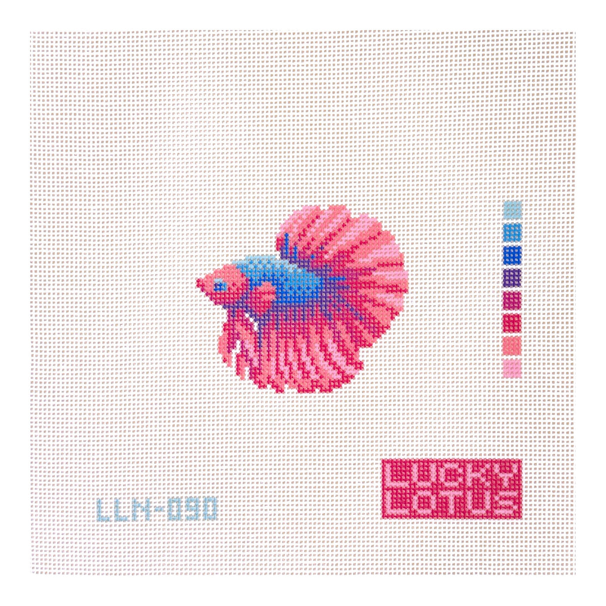 Lucky Lotus Betta Fish Needlepoint Canvas