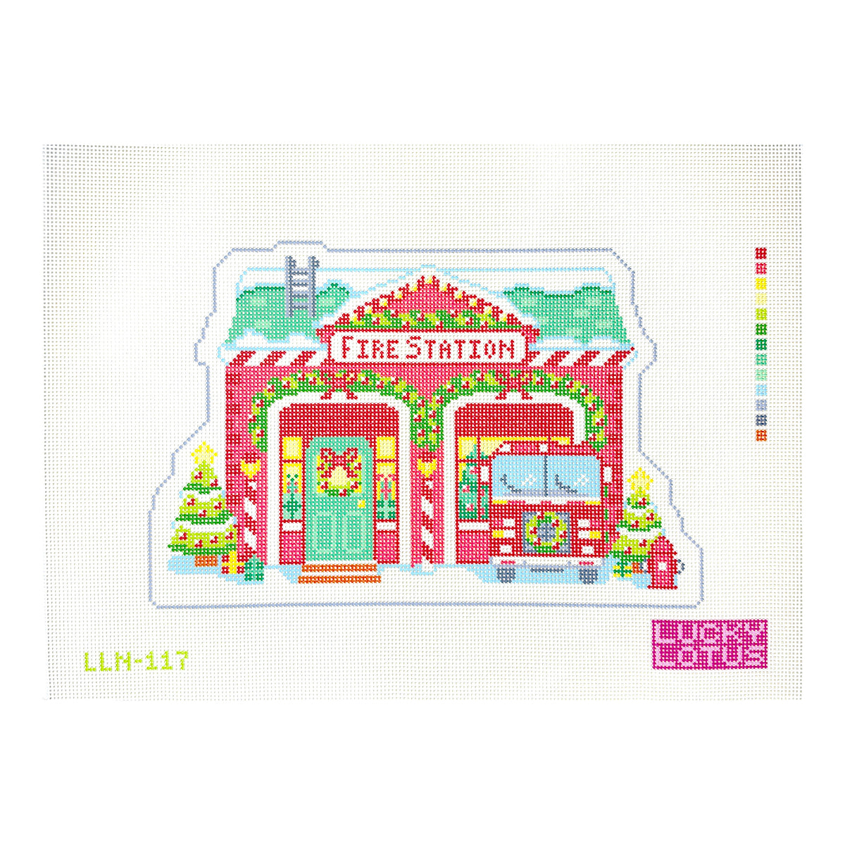 Lucky Lotus Needlepoint Fire Station Needlepoint Canvas