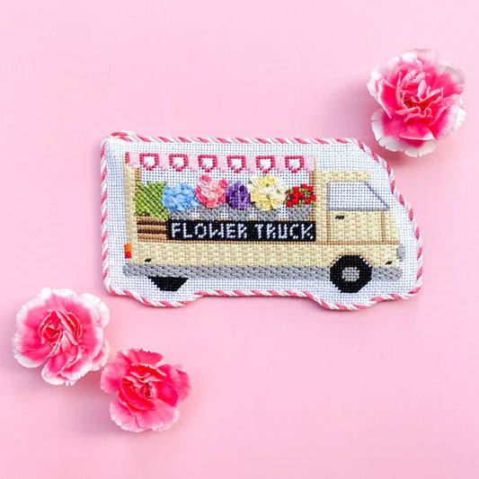 Stitch Style Flower Truck Needlepoint Canvas