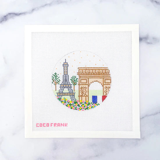 Coco Frank Paris Round Needlepoint Canvas