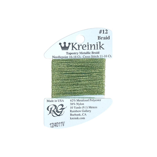 Rainbow Gallery Kreinik Braid #12 - 4011V Adventure Green