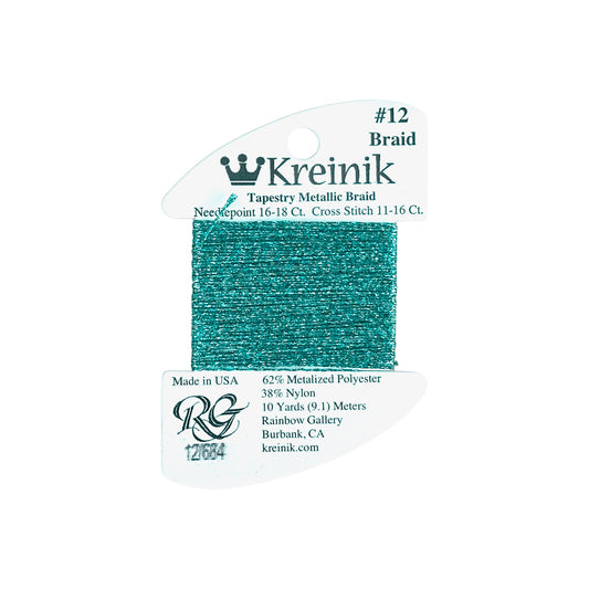 Rainbow Gallery Kreinik Braid #12 - 0684 Aquamarine