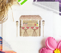 Fire and Iris Cabana Bar Needlepoint Canvas