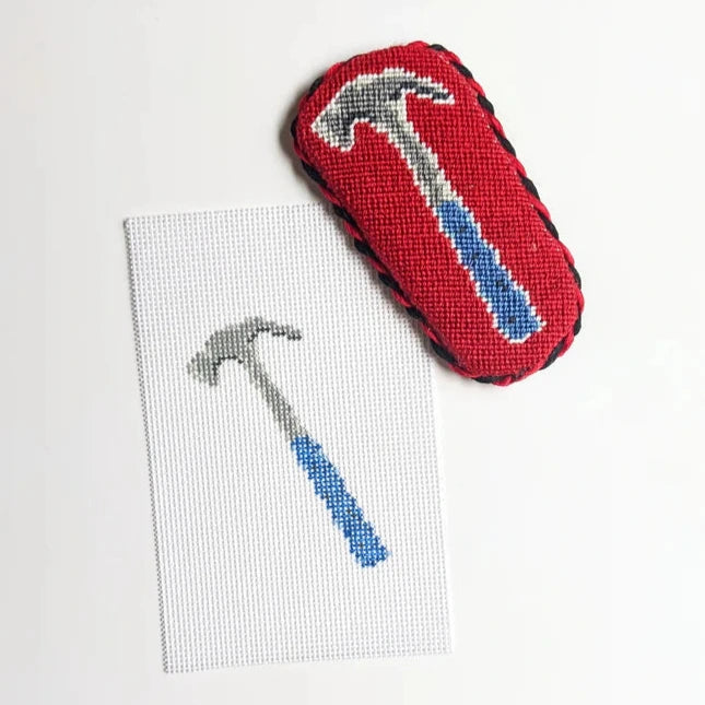Fire and Iris Hammer Needlepoint Canvas