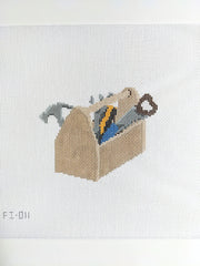 Fire and Iris Tool Box Needlepoint Canvas