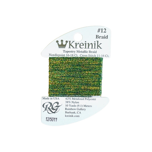 Rainbow Gallery Kreinik Braid #12 - 5011 Elfin Green
