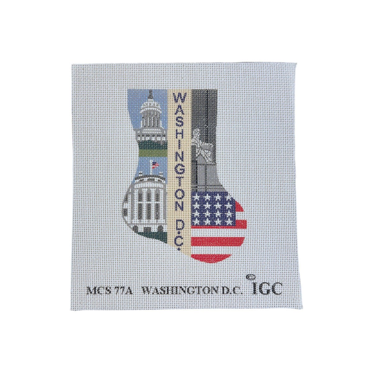 In Good Company Needlepoint Washington DC Mini Stocking