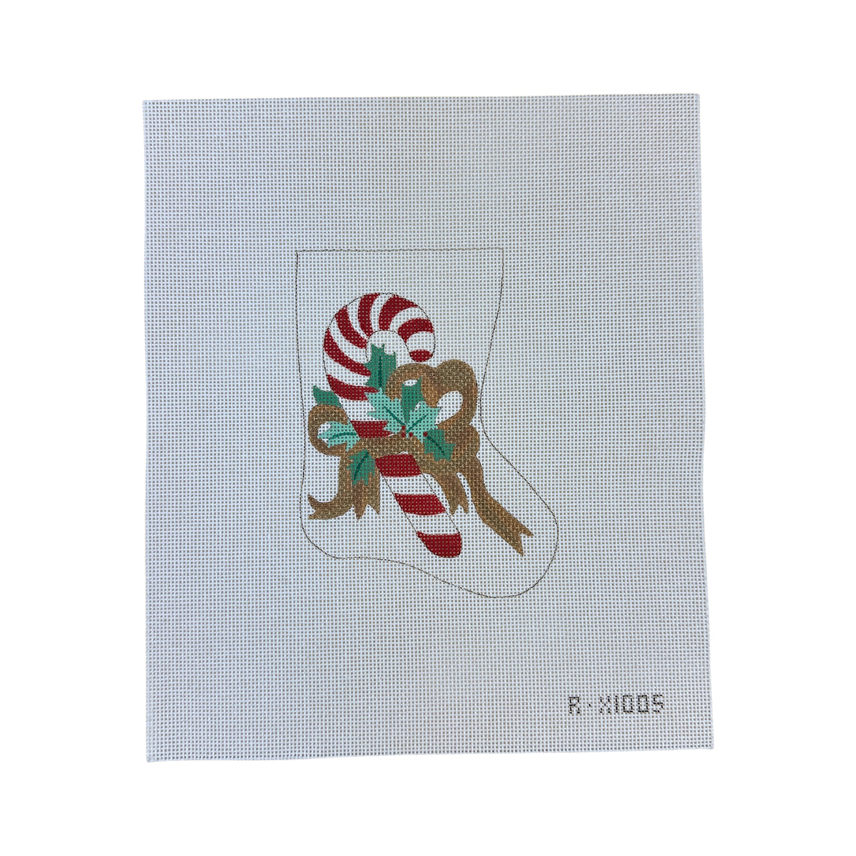 Candy Cane Mini Stocking Needlepoint Canvas