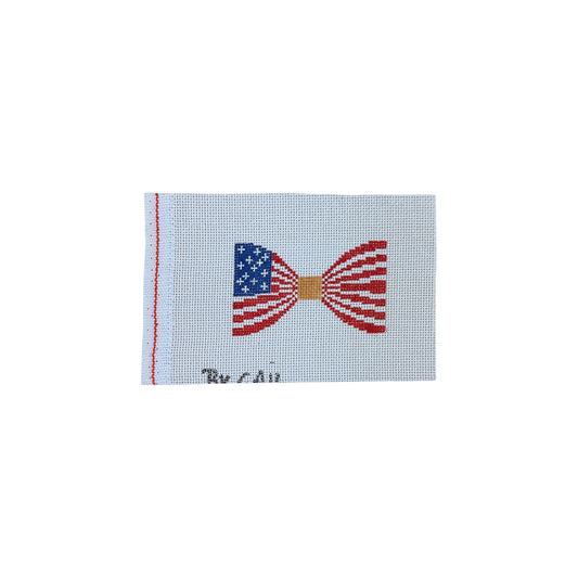 American Flag Bow Tie Needlepoint Canvas