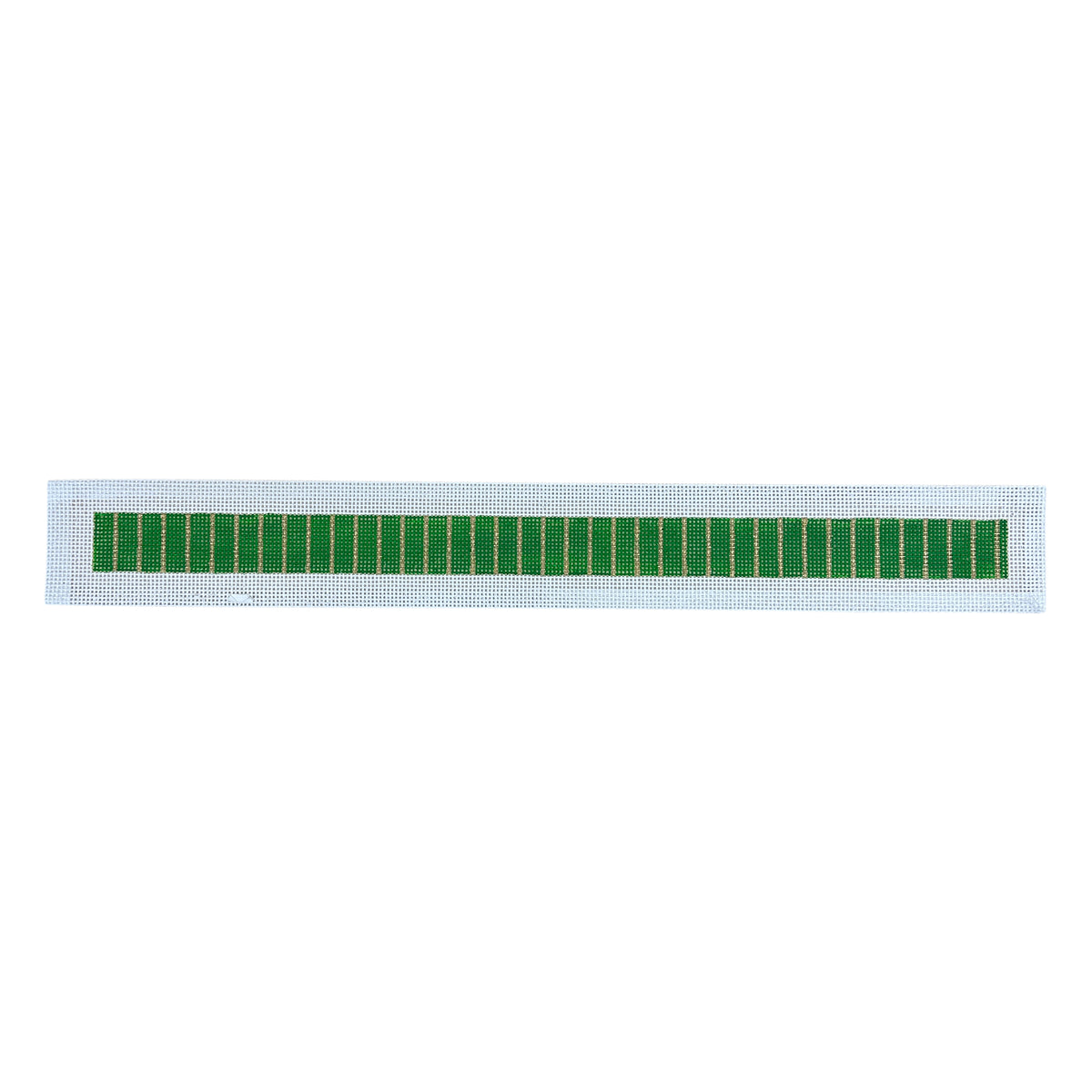 Gold Striped Dog Collar Needlepoint Canvas - Green