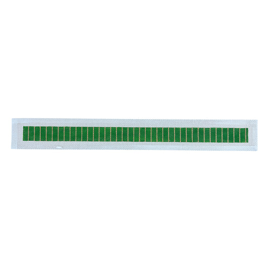 Gold Striped Dog Collar Needlepoint Canvas - Green