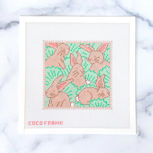 Coco Frank Bunnies Needlepoint Canvas