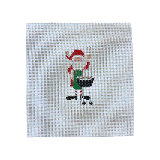 The Princess and Me Grilling Santa Needlepoint Canvas