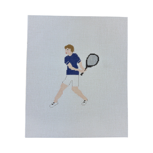 The Princess and Me Tennis Player in Blue Needlepoint Canvas