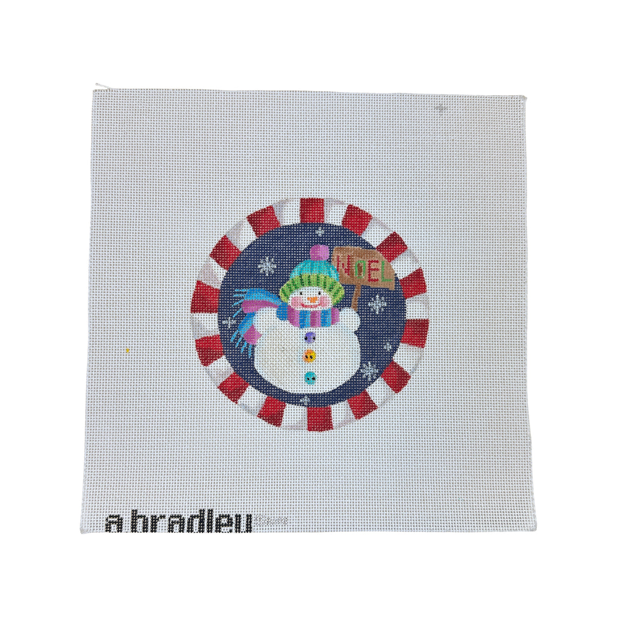 A. Bradley Snowman with Noel Sign Needlepoint Canvas