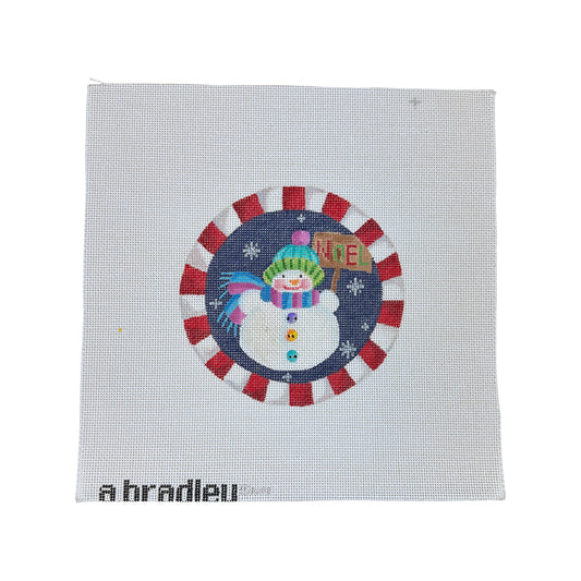 A. Bradley Snowman with Noel Sign Needlepoint Canvas