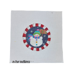 A. Bradley Snowman with Noel Sign Needlepoint Canvas