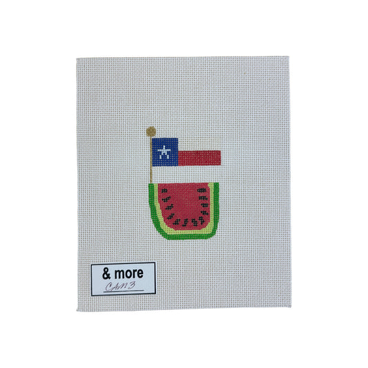 & more Texas Flag  Watermelon Needlepoint Canvas