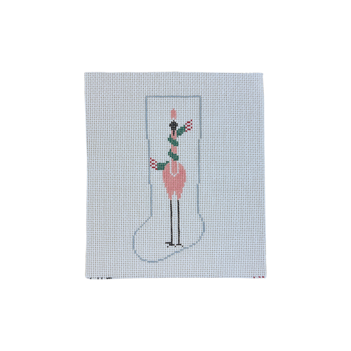 Flamingo Tiny Stocking Needlepoint Canvas