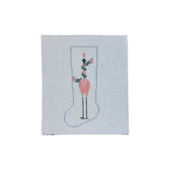 Flamingo Tiny Stocking Needlepoint Canvas