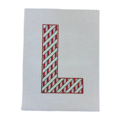 Candy Striped Letter L Needlepoint Canvas