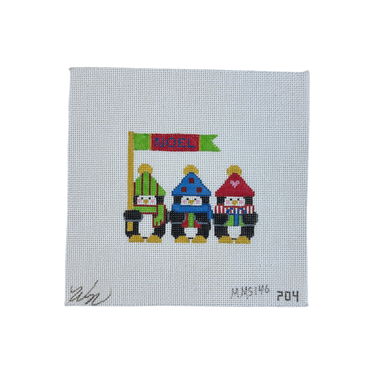 Three Penguins Needlepoint Canvas