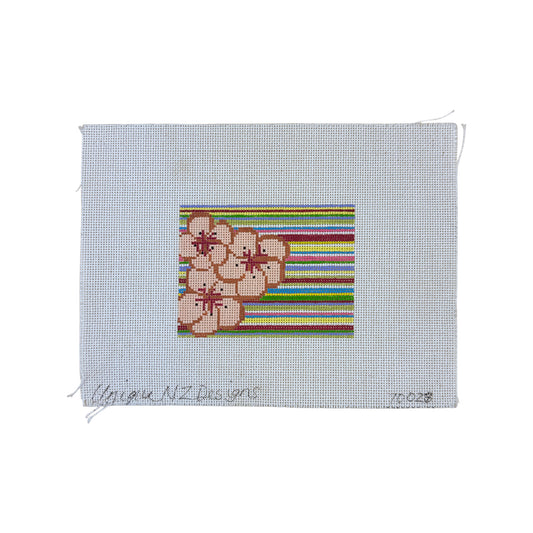 PLD Designs Unique NZ Designs Flowers with Stripes Needlepoint Canvas