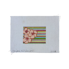 PLD Designs Unique NZ Designs Flowers with Stripes Needlepoint Canvas