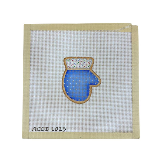 A Collection of Designs Needlepoint Company Mitten Cookie Needlepoint Canvas - Blue