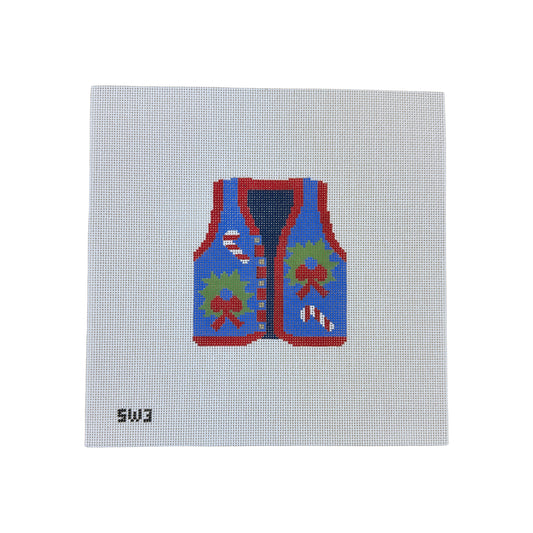 The Collection Designs Tacky Sweater Candy Cane Vest Needlepoint Canvas