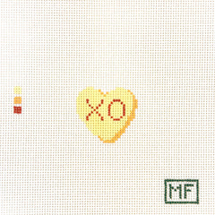 MF Needlepoint Mini XO Heart Needlepoint Canvas - Yellow