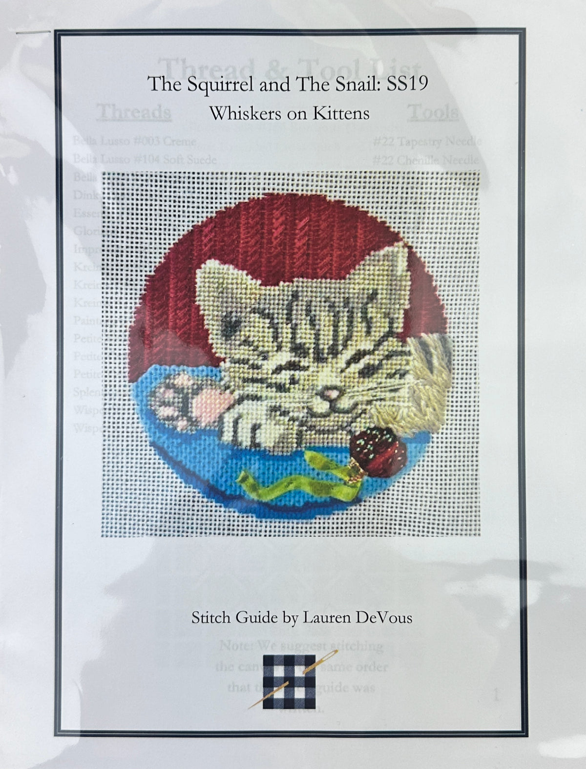 The Gingham Stitchery Lauren Devous My Favorite Things Stitch Guide Whiskers on Kittens