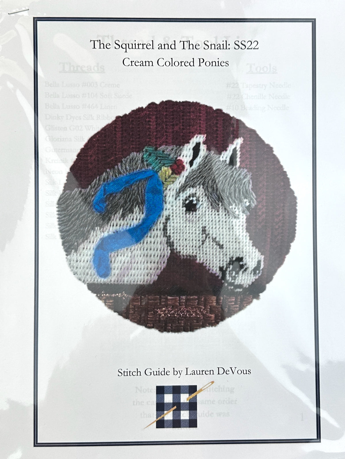 The Gingham Stitchery Lauren Devous My Favorite Things Stitch Guide Cream Colored Ponies