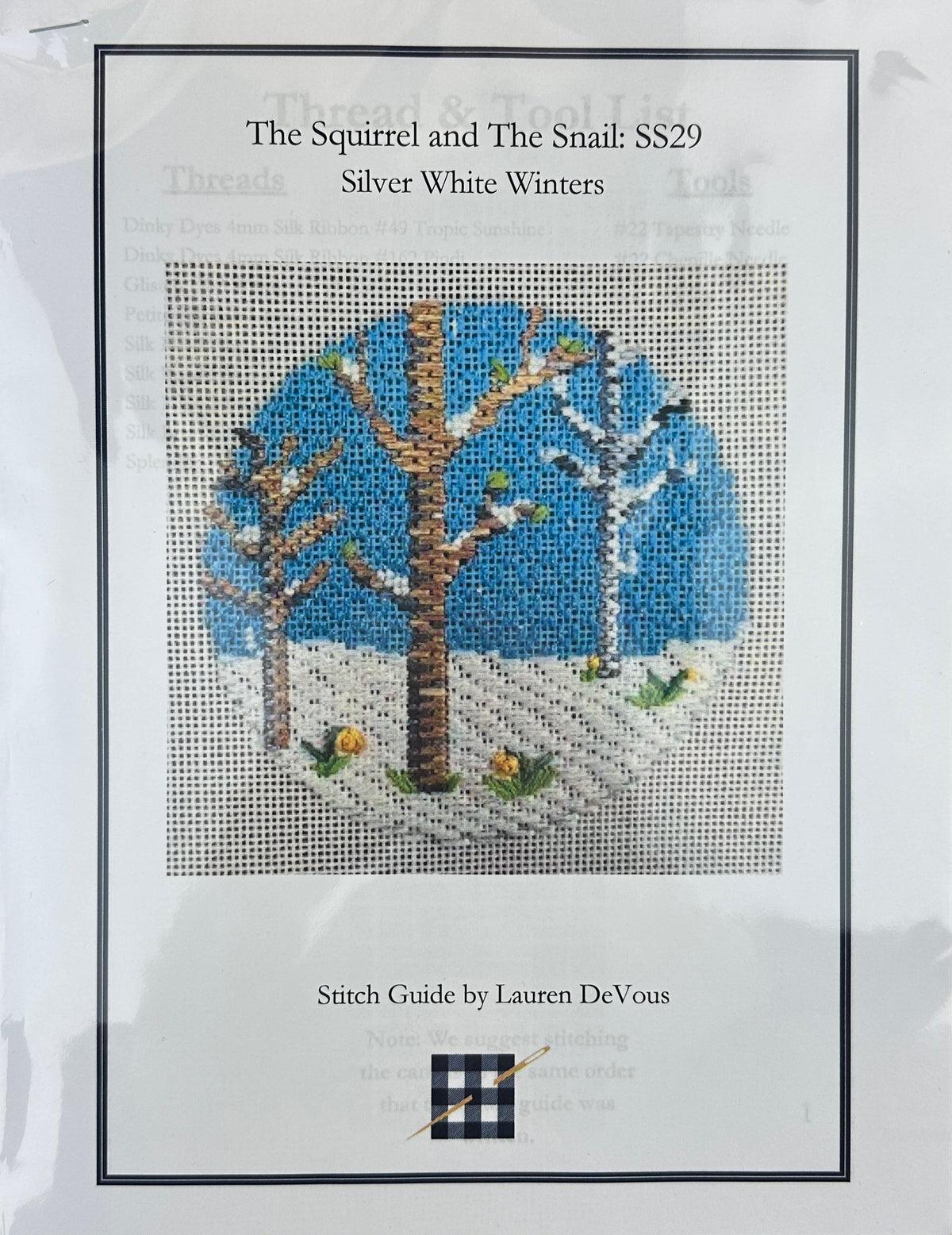 The Gingham Stitchery Lauren Devous My Favorite Things Stitch Guide Silver White Winters That Melt Into Spring