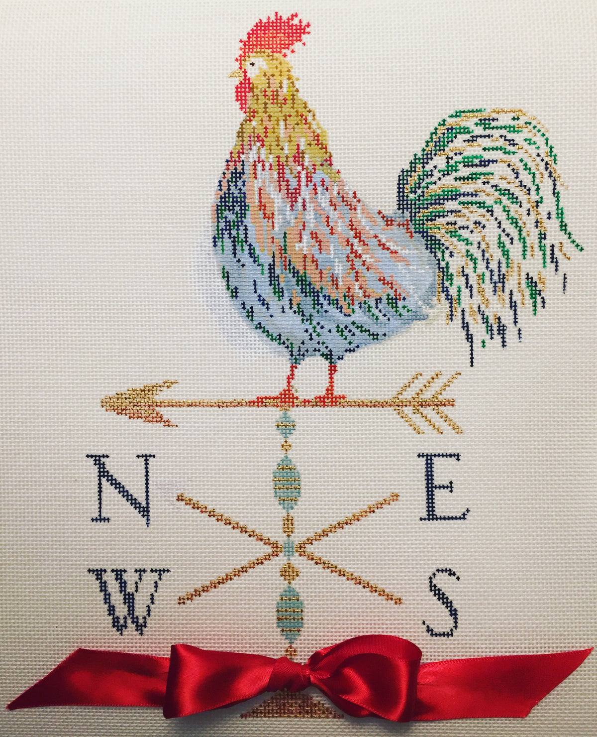 The Plum Stitchery Chanticleer Needlepoint Canvas