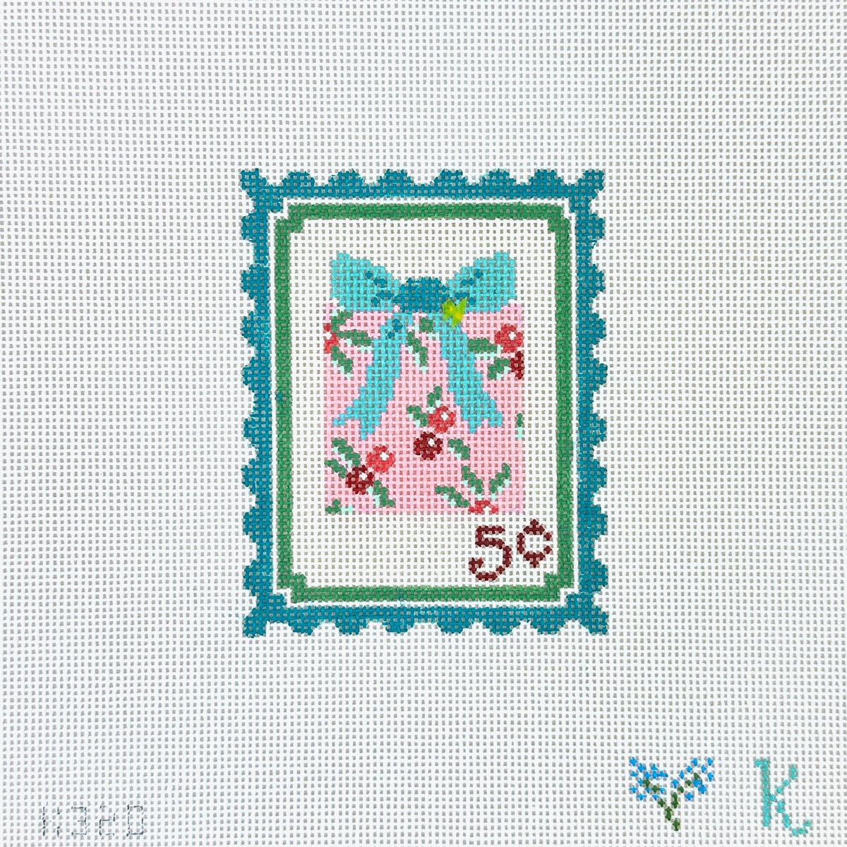 The Collection Designs Kay Irby Holiday Stamps Needlepoint Canvas - Present