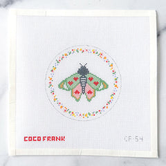 Coco Frank Love Bug - Moth Needlepoint Canvas