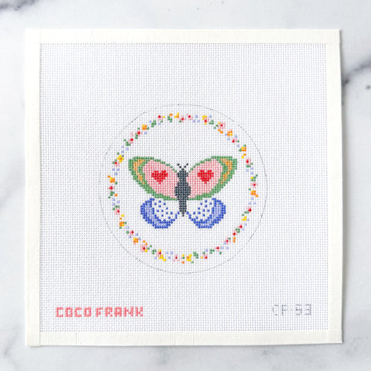 Coco Frank Love Bug - Butterfly Needlepoint Canvas