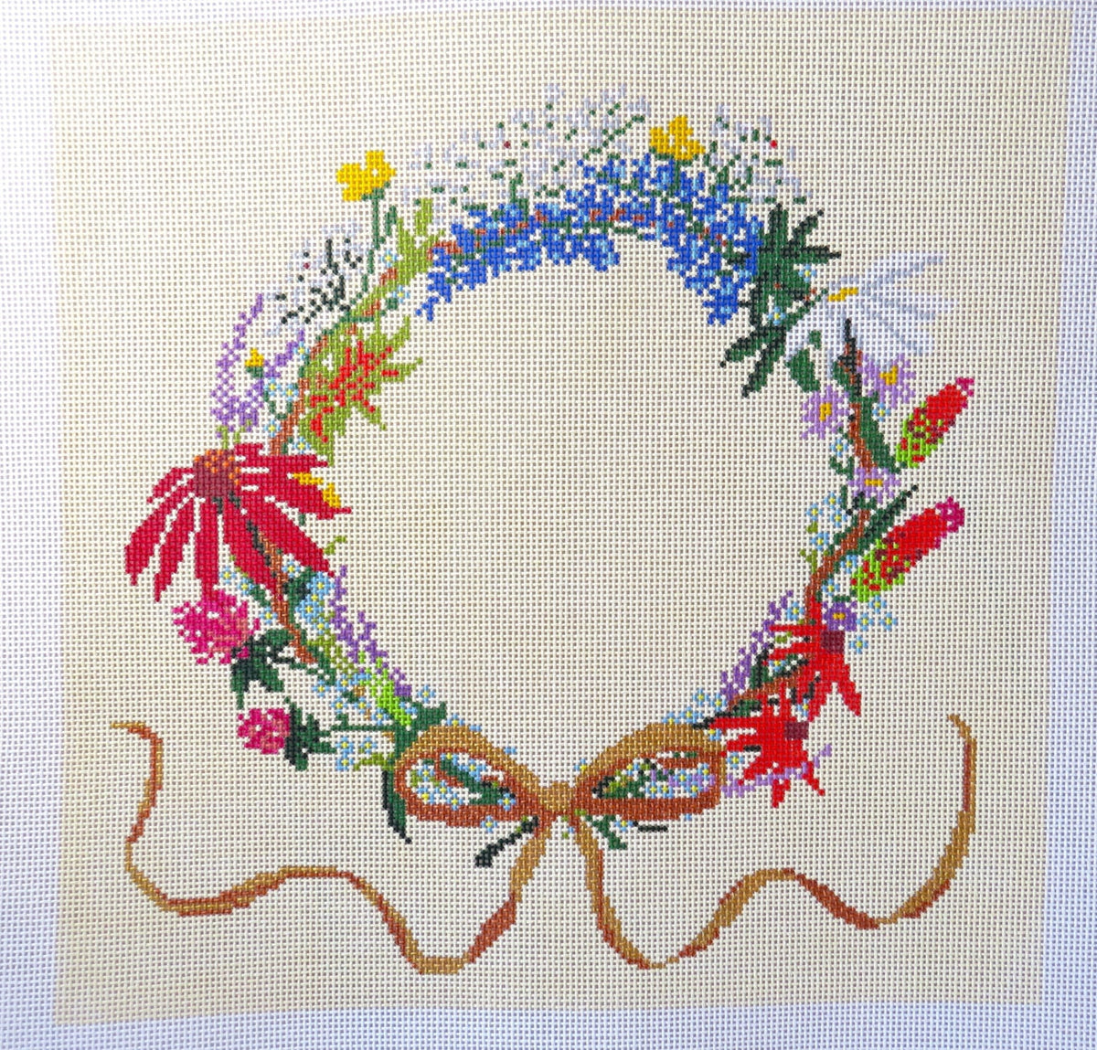 Alice & Blue Flower Crown Needlepoint Canvas