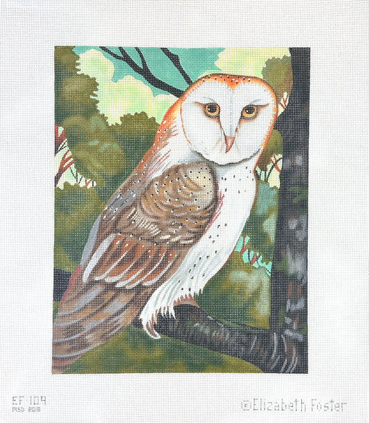 Melissa Shirley Designs Elizabeth Foster Owl Needlepoint Canvas