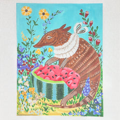 Melissa Shirley Designs John Johannsen Armadillo Watermelon Needlepoint Canvas