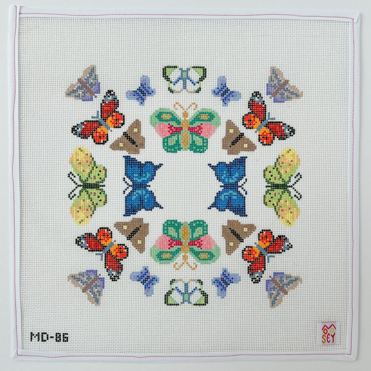 Mopsey Designs Butterfly Mandala Needlepoint Canvas