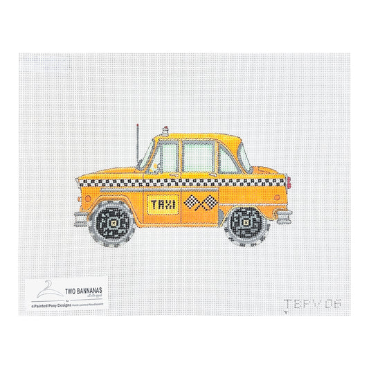 Painted Pony Designs Two Bananas Yellow Taxi Needlepoint Canvas