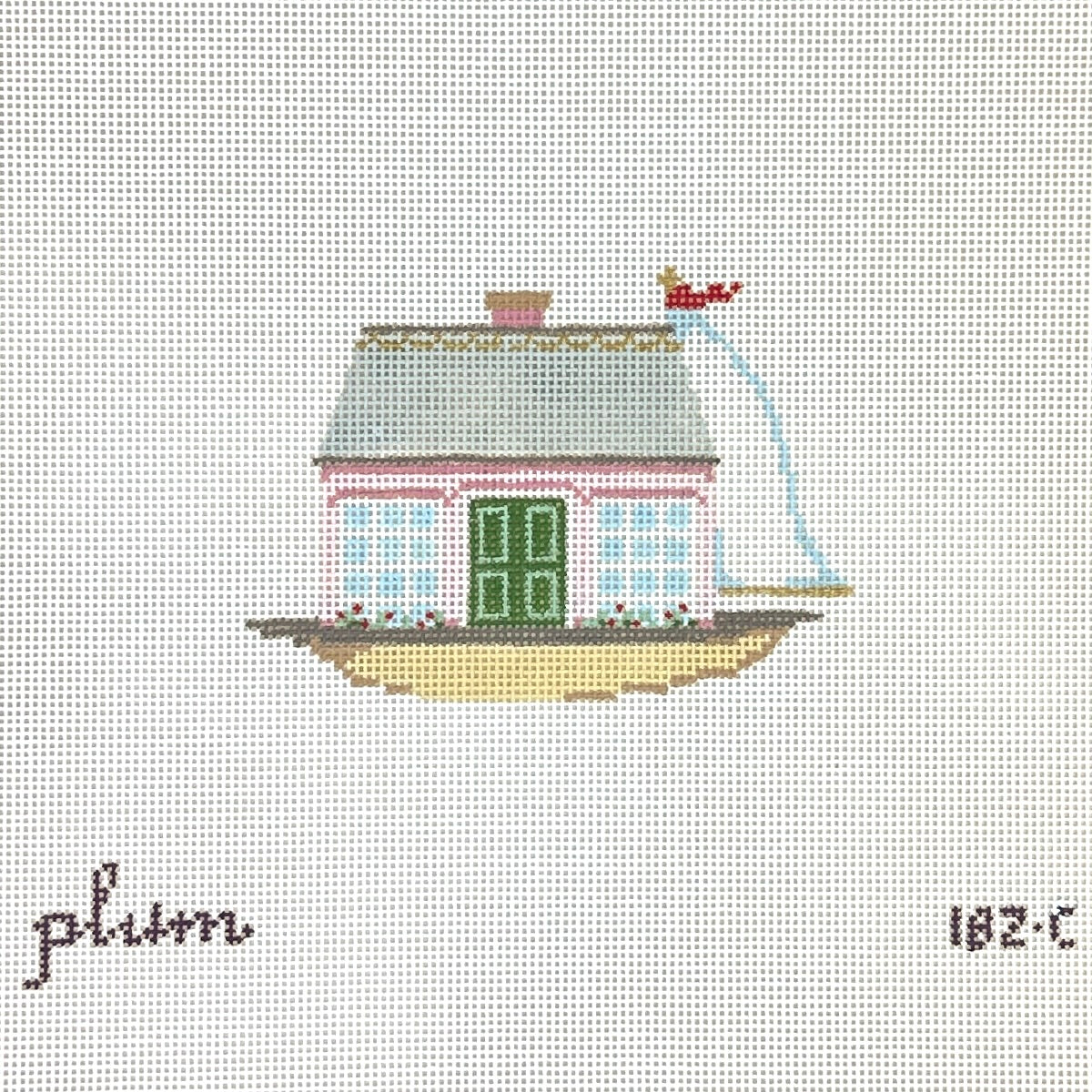 The Plum Stitchery House Boat - Cape Cod Needlepoint Canvas