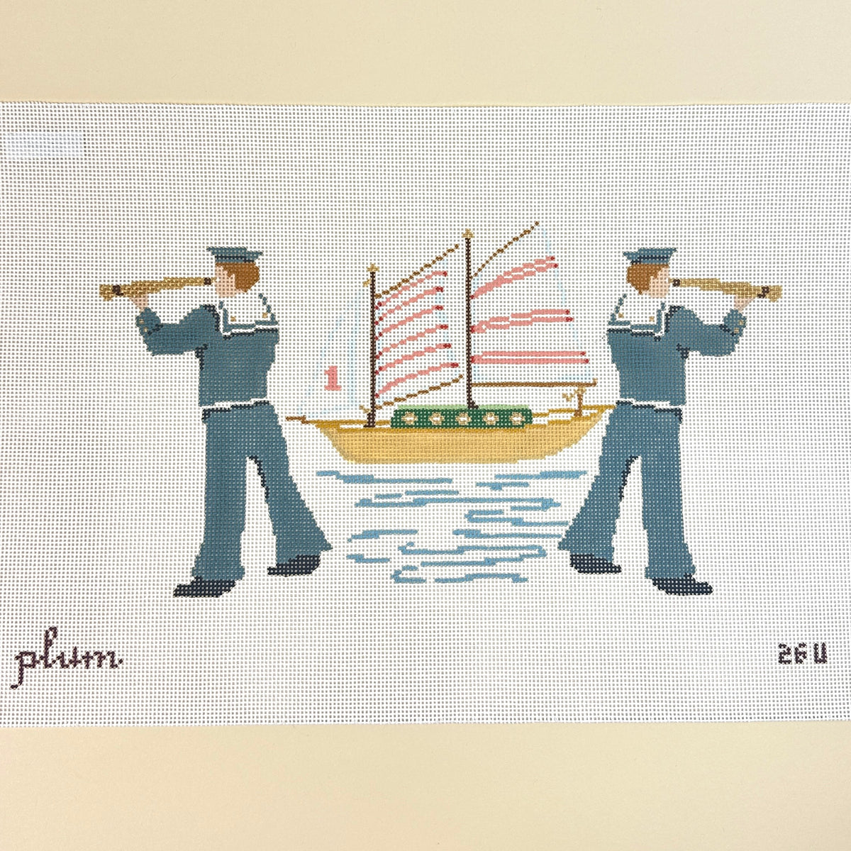 The Plum Stitchery Ahoy! Sailors Needlepoint Canvas