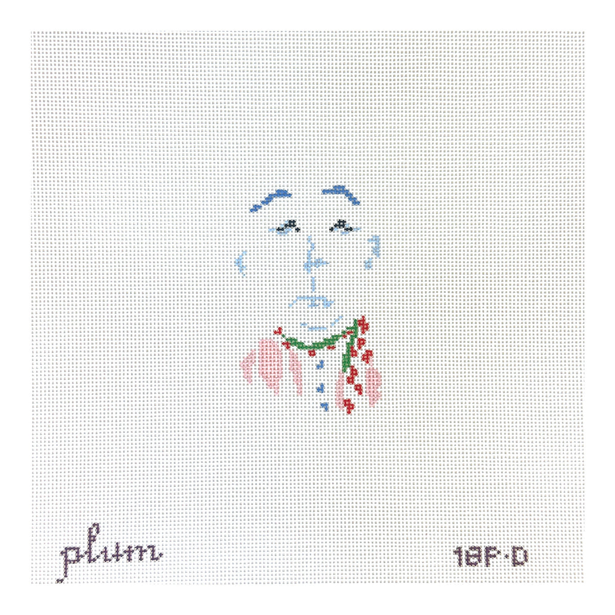 The Plum Stitchery Petite Face - Pink Shirt Needlepoint Canvas