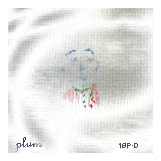 The Plum Stitchery Petite Face - Pink Shirt Needlepoint Canvas