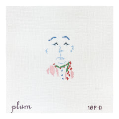The Plum Stitchery Petite Face - Pink Shirt Needlepoint Canvas
