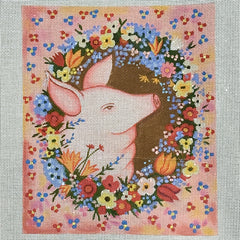Melissa Shirley Designs John Johanssen Pretty Pig Needlepoint Canvas