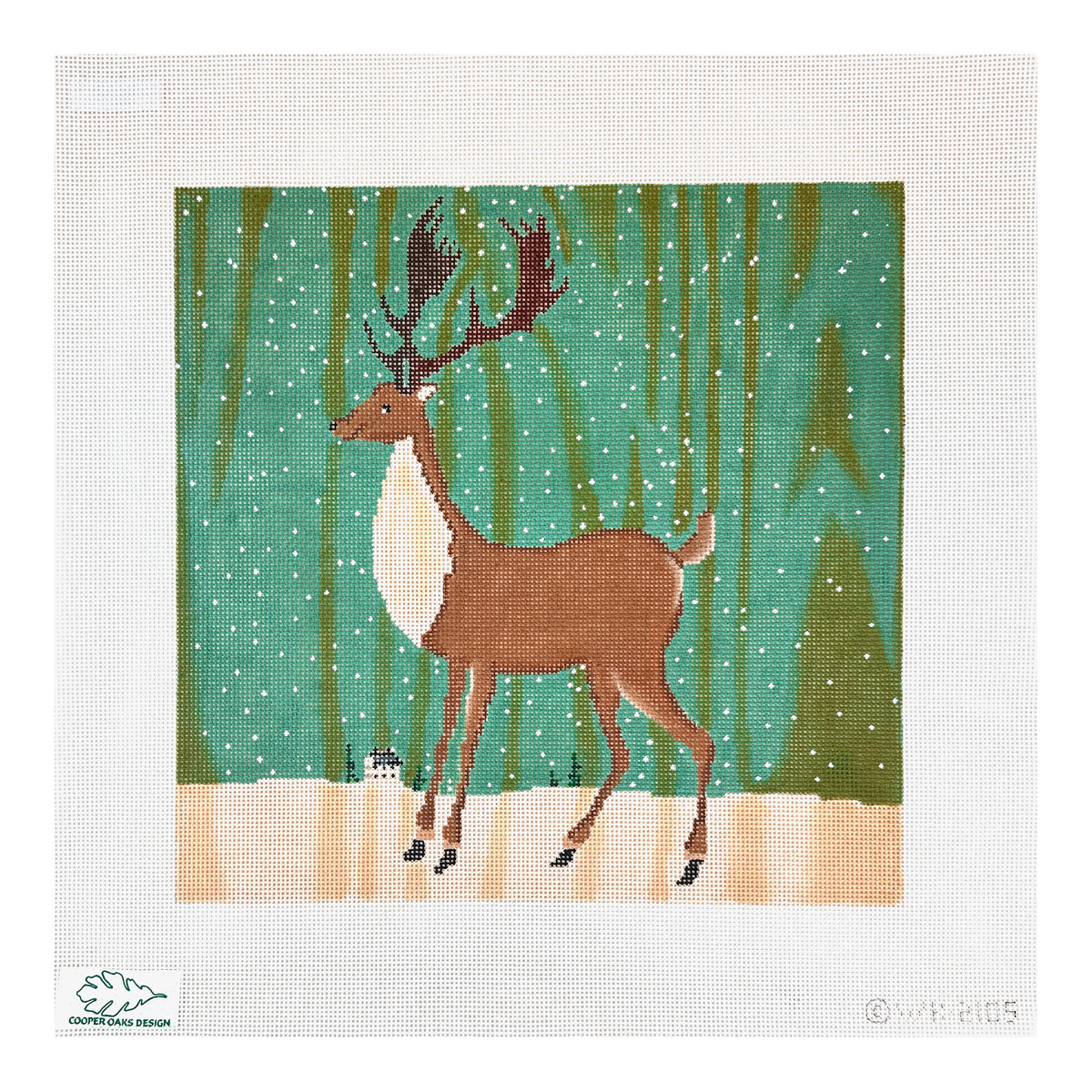 Cooper Oaks Design Warren Kimble Winter Deer Needlepoint Canvas